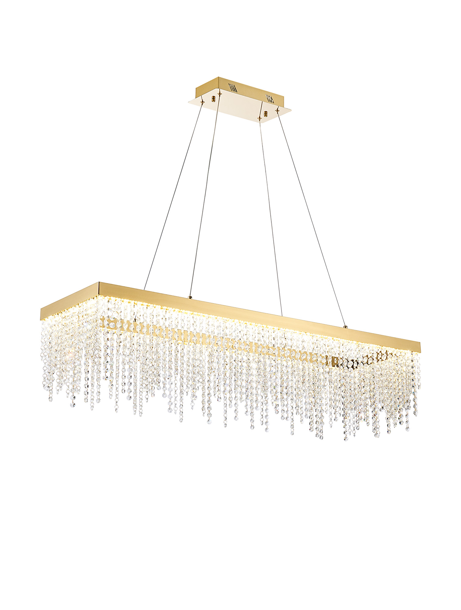 IL32875  Bano Rectangular Dimmable Pendant 40W LED French Gold